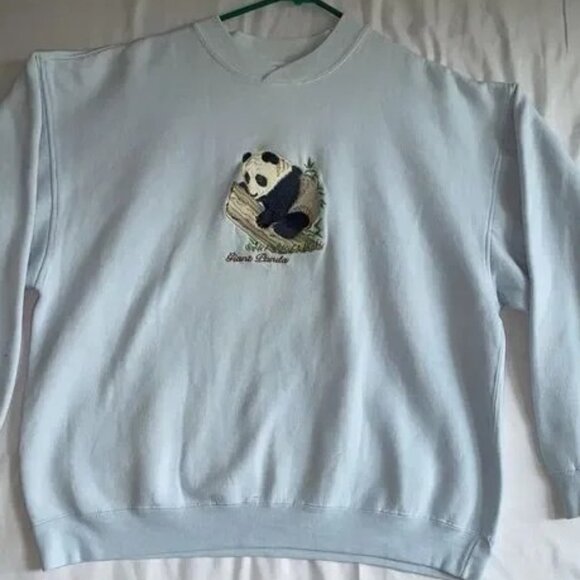 Vintage Galt Sand Giant Panda Sweatshirt Powder Blue Large - Picture 1 of 6